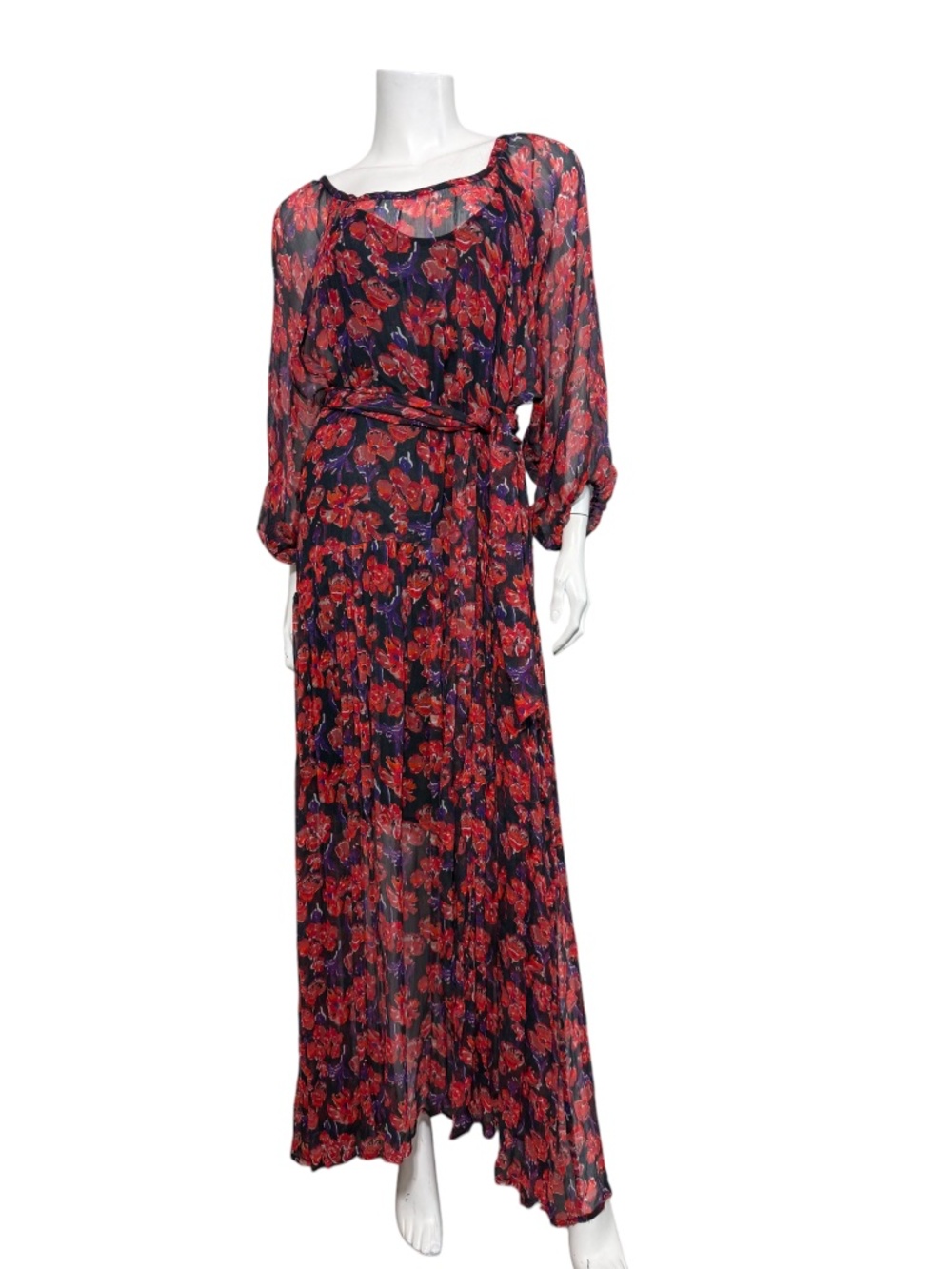 NWT NATALIE MARTIN Lainey Dress with Sash in Red/Black Size S